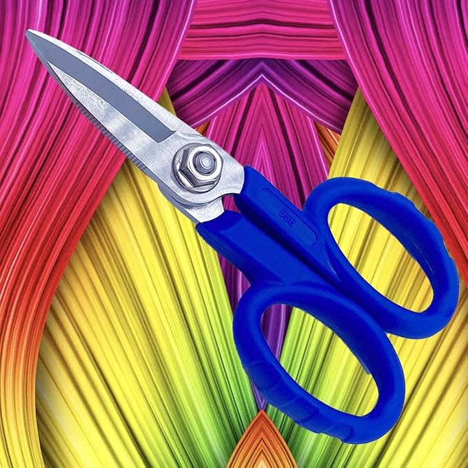 Elfcam짰 - Kevlar Scissors for Fiber Optics, Super Multi Cutter Made in High Carbon Alloy Steel, Serrated Blade Shear for Gripping Materials, Manufactured by Nusharp (KS-1)