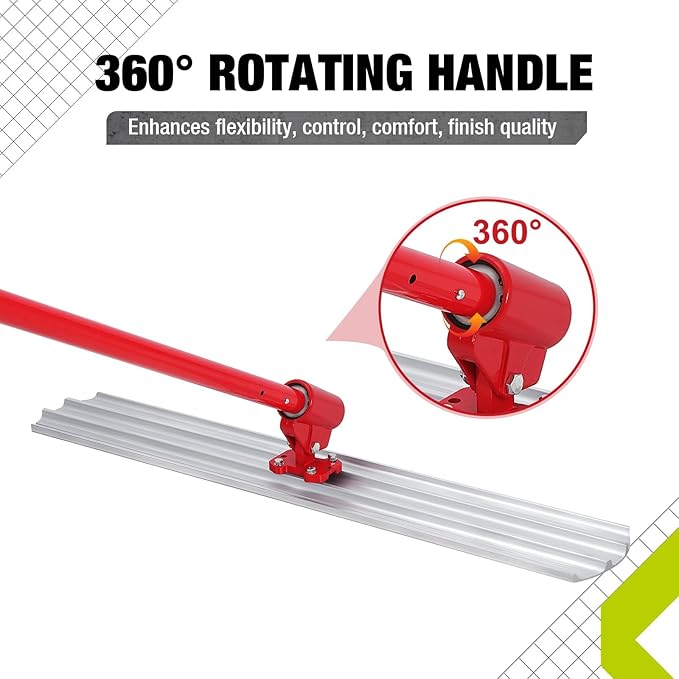 Aluminum Magnesium Alloy Concrete Float 48 x 8 inch, with 4 Handles and Bull Float Bracket, Finishing Bull Float Bull Concrete Kit for Concrete Finishing