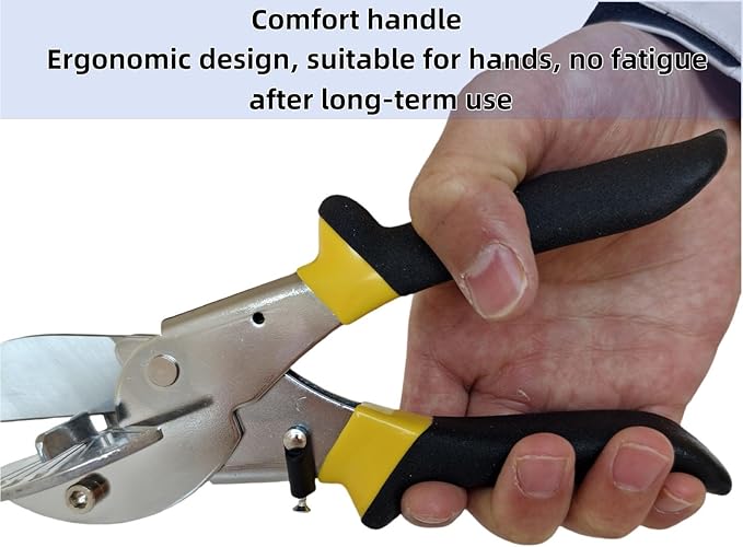 Miter Shears, 45°–135° Adjustable Multi-Angle Trim Cutter for Molding, Shoe Molding & Quarter Round, Handheld Angular Scissors for Wood, Plastic, PVC, Rubber & Vinyl（Black and orange handle）