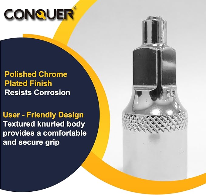 CONQUER No-Drop Magnetic Socket Extension Bars ??CR-V Steel 1/4", 3/8", 1/2" Drive Set for Tight Spaces & Engine Bay Repairs