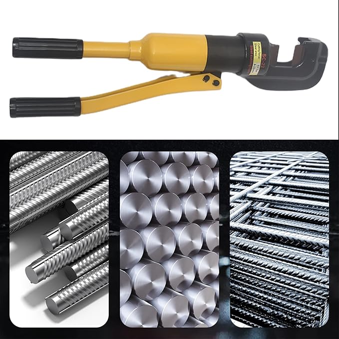 8 Ton 4-16mm Hydraulic Rebar Cutter&Benders Professional Handheld Hydraulic Rebar Cutter w/Box Steel Bolt Chain Cutting Tool for Roll Cages Can Cut Screw Thread Steel (Shear Area Max: 16mm/0.63in)
