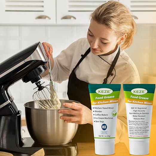 Keze Food Grade Grease for Kitchen Stand Mixer, Sanitary Lubricant for Blenders, Coffee Machines, Beer Kegs and Food Processors, Kitchen Food Grease NSF-H1 Accredited, 1 oz 4-Pack