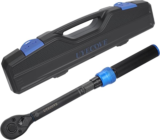 UYECOVE 3/8-Inch Drive Click Torque Wrench, Dual-Direction Click Professional Torque Wrench 5-45FT.LB/6.8-61N.M, Dual Range Scales Graduated in FT.LB and N.M, Blue