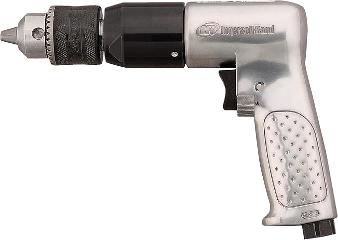 Ingersoll Rand 7803RA 1/2” Reversible Pneumatic Air Drill, Heavy Duty, 400 RPM, Variable Speed Throttle, 5HP Motor, Quick Reverse Lever