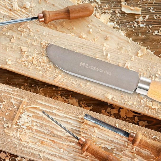 professional 1.5 Inch Shear Scraper with M2 HSS Cryogenic Treated Blade, HRC63-65, and Ergonomic Beechwood Handle - Wood Lathe Tools(38mm)…