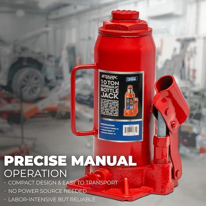 XtremepowerUS 12 Ton (24,000 Lbs) Capacity Hydraulic Lifting Bottle Jack for Auto Repair Two-Piece Handle