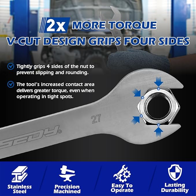 10-Piece Super Thin Open-End Wrench Set, Metric 5.5??7mm, 3mm Thickness Slim Wrench Set for Tight Spaces, Nickel Plated Flat Wrenches with Rolling Storage Pouch