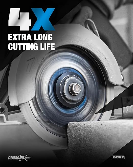 CRALY 7 Inch Super Thin Segmented Diamond Blade, 7/8 in Arbor, 7'' Diamond Stone Blade for Angle Grinder & Masonry Saw, Diamond Cutting Wheel for Cutting Concrete, Brick, Granite, Block