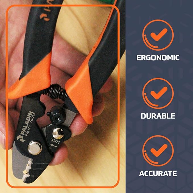 Paladin Tools PA1177 Pro-Grip 3-in-1 Fiber Optic Stripper, Professional Grade Adjustable Fiber Stripper