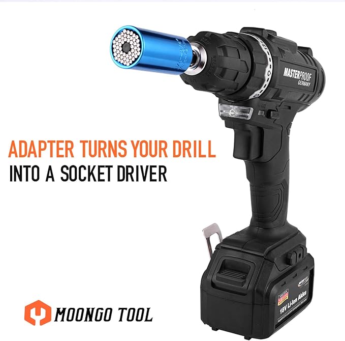 Universal Socket, Gifts for Dad from Daughter Son - Christmas Gifts for Men, Father/Dad, DIY Handyman, Husband, Guys, Boyfriend, Him, Unique Tools for Men (7-19mm) Power Drill Adapter