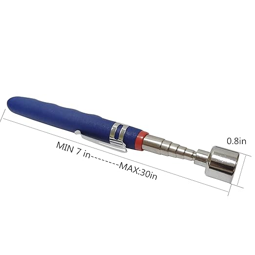 20 lb Telescoping Magnetic Pickup，Claw Magnetic Pick-up Tool 4 Claws with Bright LED Light Flexible Spring Magnet Grab Grabber Fingers Prongs for Garbage Pick up arm Extension