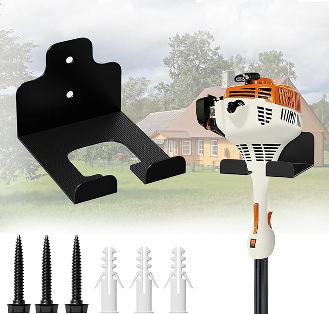 Garage Organizer Trimmer Rack, Wall Mounted Tool Hanger for Grass Trimmer, Hedge Trimmer, Weed Whackers & Garden Tools ??Heavy Duty, Space-Saving, Anti-Rust Storage Rack for Garage & Home,1 PCS