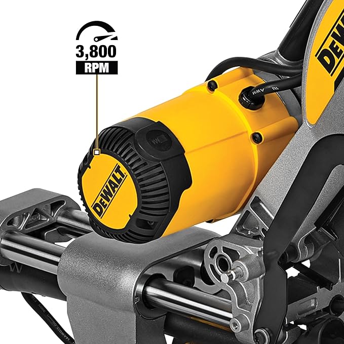 DEWALT Miter Saw, 12 Inch Double Bevel Sliding Compound Miter Saw, Blade Wrench and Material Clamp, Increased Crosscut Capacity, Powerful 3800 RPM Motor, Corded (DWS779)