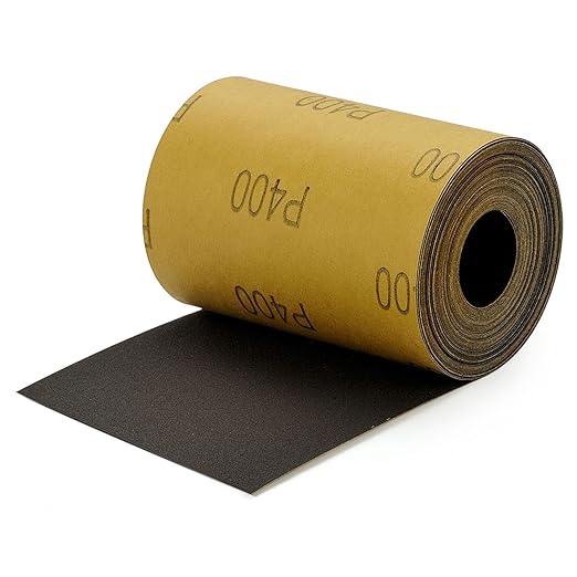 MAXMAN 400 Grit Sandpaper Roll, Silicon Carbide Wet Dry Longboard Sand Paper, 3-2/3" Wide Continuous 11 Yard Long Continuous Roll, for Auto, Wood, Metal Sanding Polishing, Hand Sanding Blocks