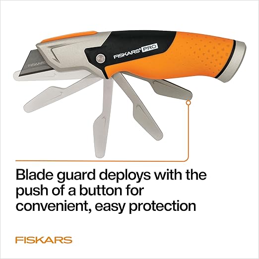 Fiskars 770010-1001 Pro Utility Knife, Fixed, Orange/Black