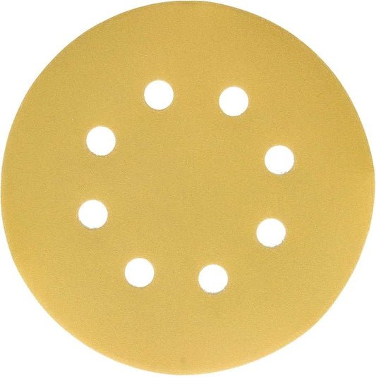 Dura-Gold Premium 600 Grit 5" Sandpaper Discs, 8 Hole Pattern Dustless, 50 Discs - Hook & Loop Backing for Orbital DA Sander, Detailing Finishing Color Sanding Automotive Paint Woodworking