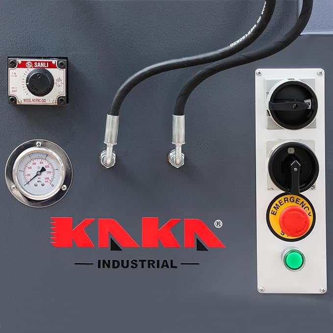 KAKA INDUSTRIAL Circular Cold Saw, 12.4 inch Semi-Automatic Hydraulic Circular Saw with Foot Pedal Control for Steel and Aluminum, Double Vise and Coolant System PDS-12H