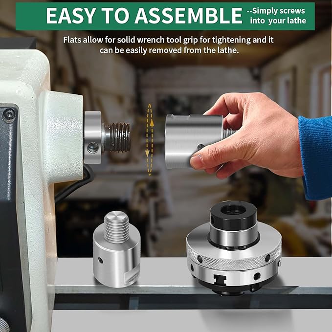 Lathe Headstock Spindle Adapter,Converts 1" x 12tpi to 1" x 8tpi for Woodworking Lathe