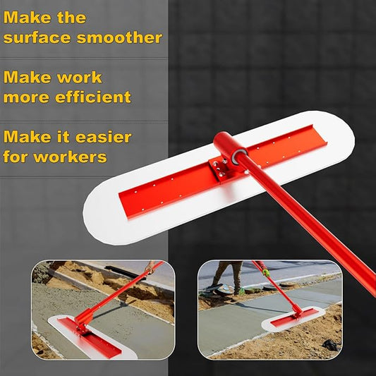 Bull Float Concrete Tools節?8?쇺쇒?2?쇺?Stainless Steel Concrete Float with 4 Combinable Handles節쏞oncrete Bull Float with Trowel節쏞oncrete Bull Float Kit for Concrete Finishing