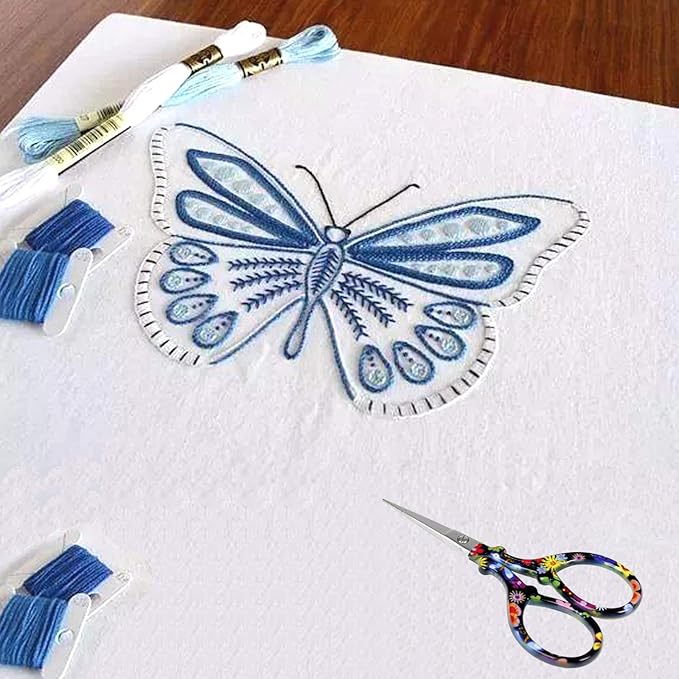 BIHRTC 3.6 Inch Scissors Small Embroidery Sharp Stainless steel Pointed Scissors Cross Stitch DIY Tool for Sewing Craft Needwork Needpoint Artwork Black Flower Scissor