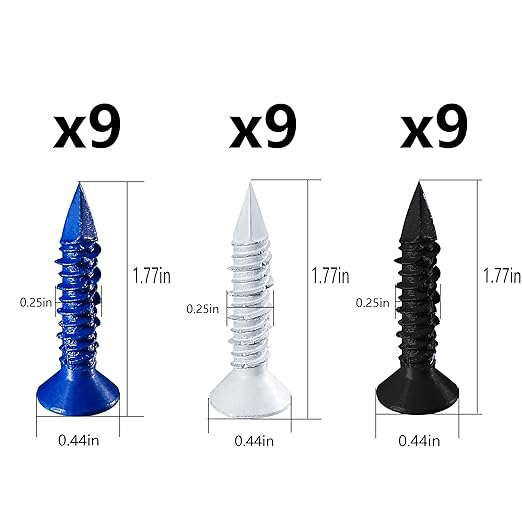 Wensilon(75 PCS) 1/4" Concrete Screw Anchor Kit Blue/Black/White Flat Head for Anchoring to Masonry, Block or Brick Stucco