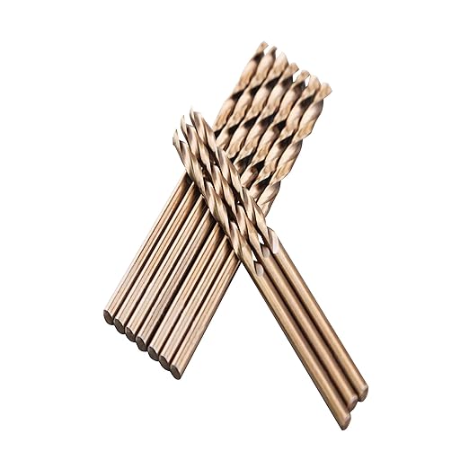 1/16" M35 Cobalt HSS Jobber Length Twist Drill Bit with Straight Shank,Heavy Duty, Pack of 10 PCS, Drilling for Cast Iron, Heat-Treated Steel, Stainless Steel and Other Hard Materials by LU&MN