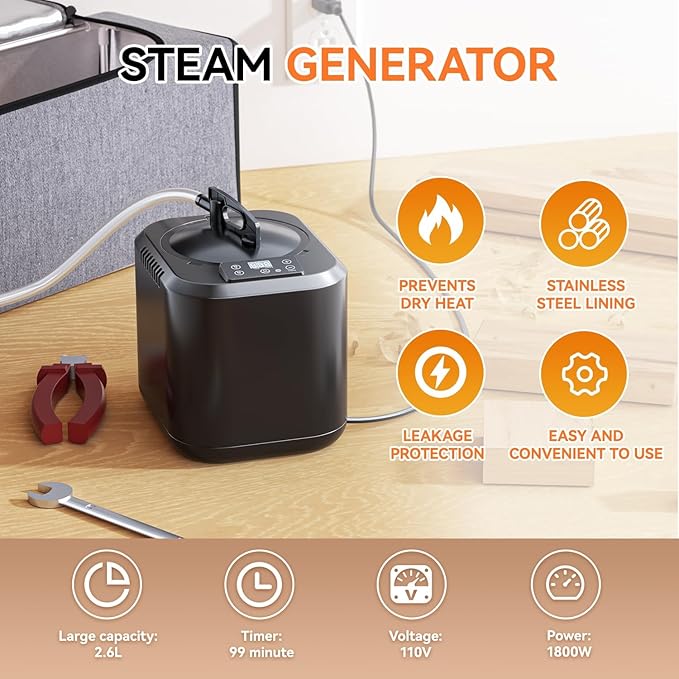 Wood Bending Steam Generator Kit with 55" Large Foldable Steam Box, Wood Steamer for Bending Wood, Tool-Free Assembly Wood Bending Machine for Curved Woodworking Projects