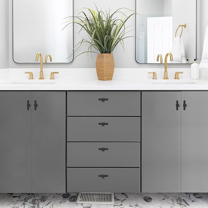 5 Pack Black Cabinet Handles - 2" Overall Length Cabinet Pulls Matte Black Drawer Pulls Cabinet Hardware Kitchen Handles for Cabinets