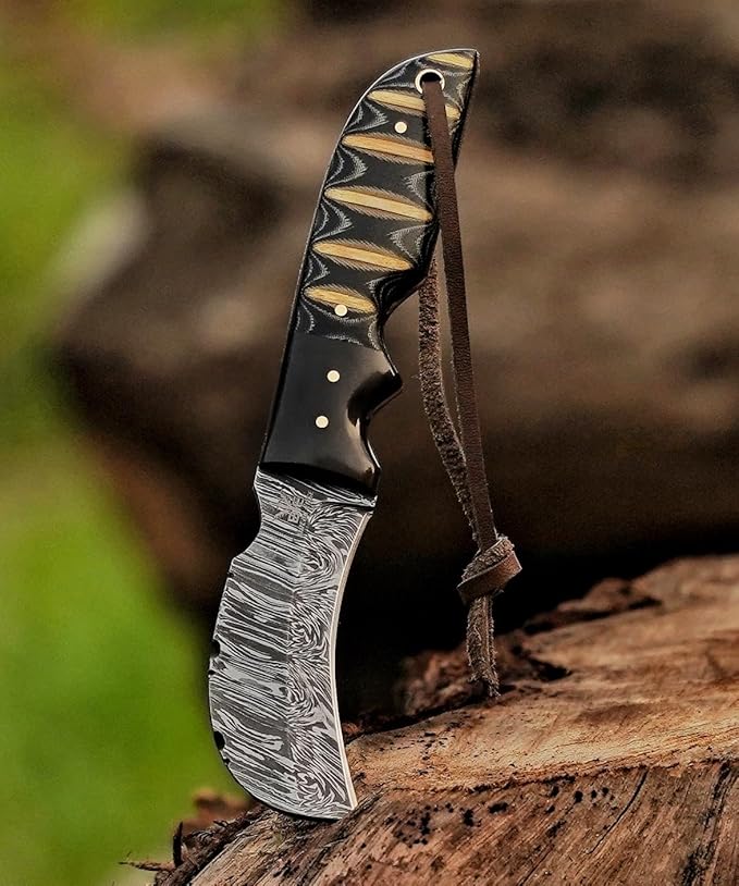 Handmade 1095 Steel Lineman’s Hawkbill knife with Leather sheath, Heavy Duty Utility Knife blade Electrician Wire Skinning knife for professional.