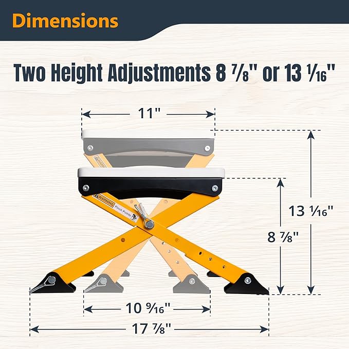 POWERTEC Folding Router Table Stand ??Adjustable Height Workstation Base for 11-1/2" x 15-1/2" Trim Router Tables, Wall-Mount Ready, Includes Mounting Guide & Hardware (UT1013)