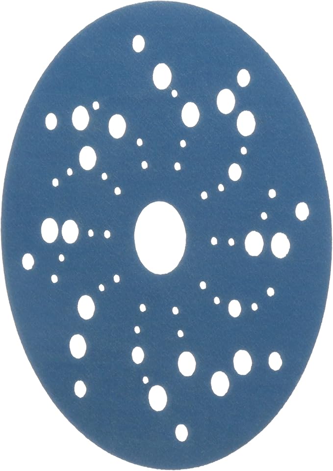3M Hookit Blue Abrasive Ceramic Aluminum Oxide Hook & Loop Disc - 5 in Diameter Multi-Hole Vacuum Holes - 36166 [PRICE is per BOX]