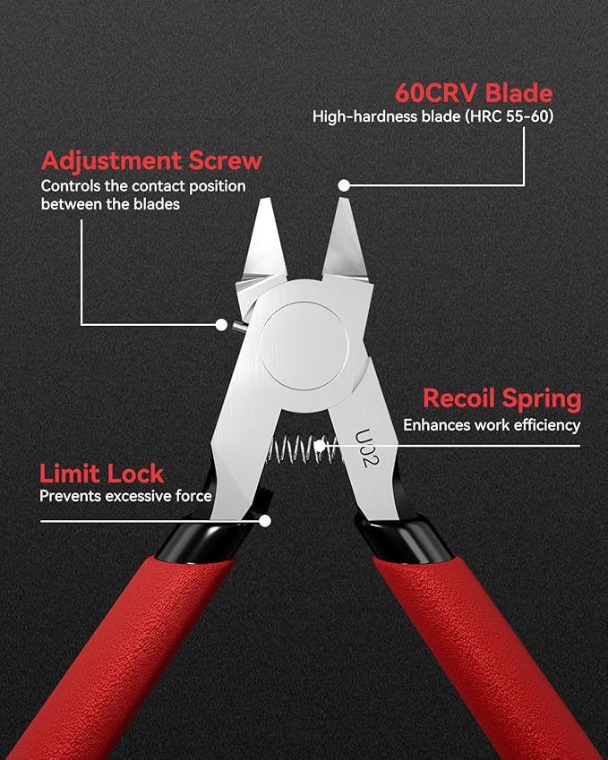 Model Nippers with Ultra-thin Single Edge, Uleey 4.9 inch Sprue Cutter for Beginners, Model Cippers for Plastic Model Building and Fixing (Red)