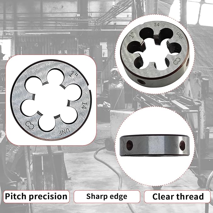 Lzcdelyxiao 1"-14 Die UNF 1"-14 TPI Right Hand Nominal Diameter 1" Thread Per Inch 14 Fin Thread Tolerance Grade 2B Right Hand Thread High Speed Steel HSS