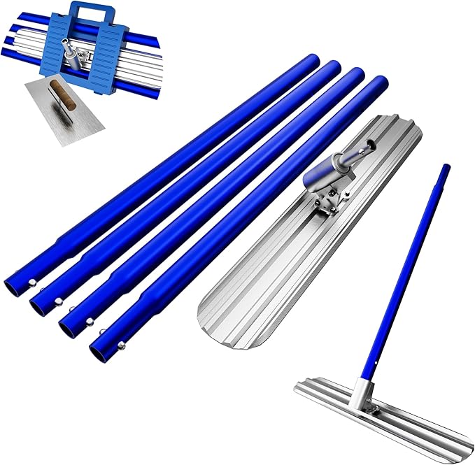 Bull Float Concrete Tools,48?쇺쇒??쇺?Magnesium Aluminum Alloy Concrete Float with 4 Combinable Handles,Concrete Bull Float with Carrying Toolbox,Trowel,Concrete Bull Float Kit for Concrete Finishing