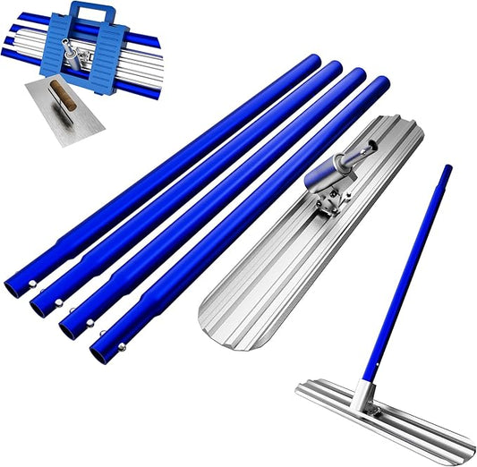 Bull Float Concrete Tools,48?쇺쇒??쇺?Magnesium Aluminum Alloy Concrete Float with 4 Combinable Handles,Concrete Bull Float with Carrying Toolbox,Trowel,Concrete Bull Float Kit for Concrete Finishing