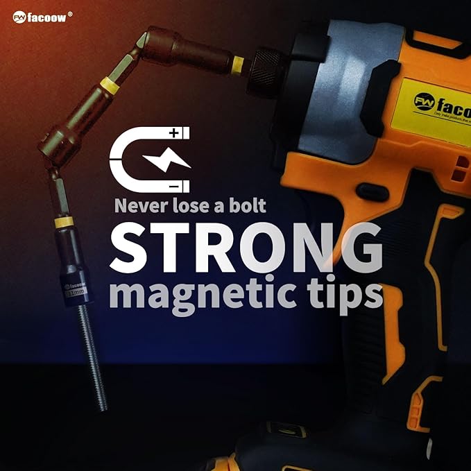 55PCS Impact Nut Driver Set, Magnetic Nut Driver Set for Impact Drills and Premium Deep Drivers, Wing Nut Setters, 1/4'' Quick Change, Bit Extension, S2 Steel Bits, Pivoting Nut Setter