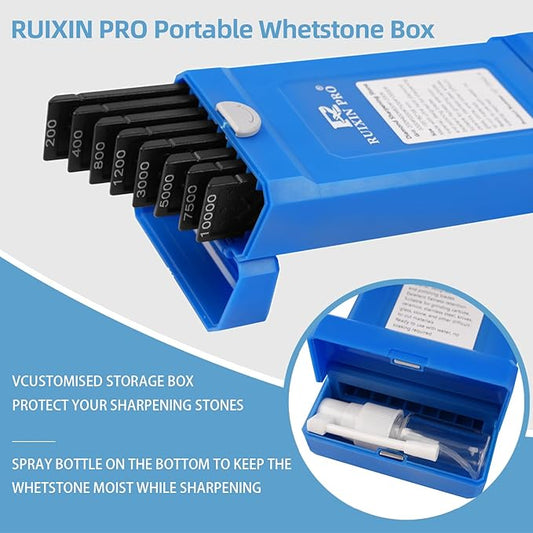 8PCS Diamond Sharpening Stones, #200#400#800#1200#3000#5000#7500#10000 Grit Professional Whetstone Kit for Kitchen Outdoor