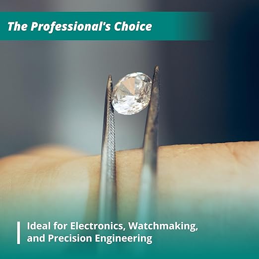 Excelta 52A-SA Straight Tapered Flat Tipped Tweezer, 4.75 Inch, Anti-Magnetic Neverust Stainless Steel, Conductive Surface, Straight Tip, Precision Handling for Labels and SMD Components, Professional