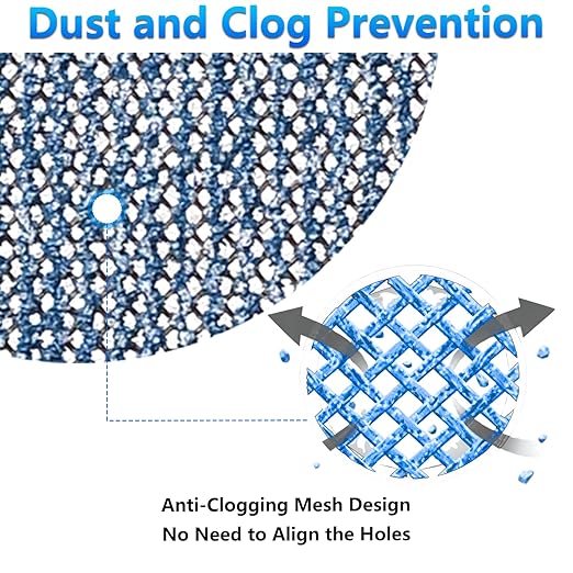 9 Inch Premium Ceramic Mesh Sanding Disc 80 Grit, 25 Pack Round Hook and Loop Mesh Anti-Clogging Drywall Sandpaper Disc Dust Free for Drywall Sander
