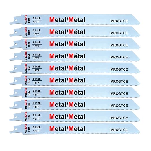 10-Piece 9” 18-TPI Metal Cutting Reciprocating Saw Blades