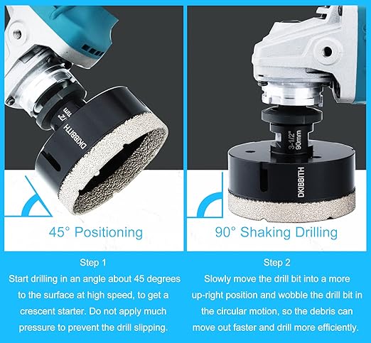3-1/2" Dry Diamond Hole Saw,Diamond Core Bit for Granite Tiles Quartzite Marble Concrete Porcelain Ceramic Stones for Angle Grinders