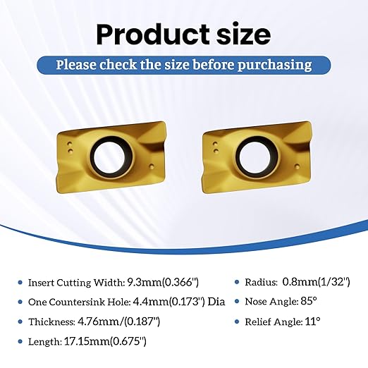 APMT1604PDER-M2 Carbide Milling Inserts, PVD Coated Indexable Milling Inserts Turning Inserts, Carbide Milling Cutter for BAP400R Tool Holders Processing Hard Steel Parts, 10Pcs