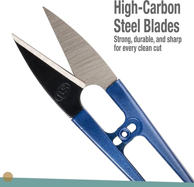 Beaditive Sewing Scissors (3-Piece Set) High-Carbon Steel Thread, Yarn, Embroidery Clippers | Handheld Snippers for Arts, Crafts, and DIY Projects | Multipurpose Use Navy Blue