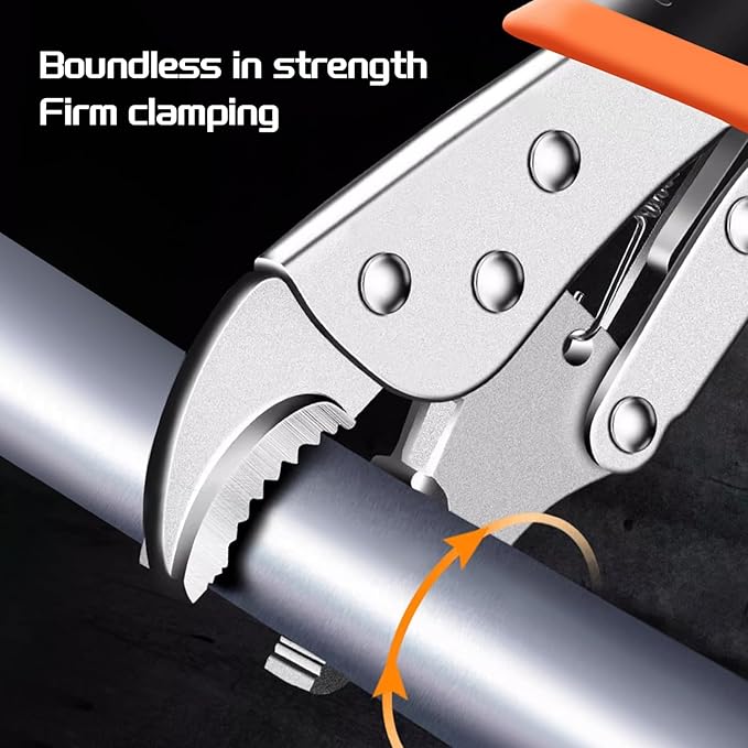 4-Pack Locking Pliers,Vice Grips Pliers Set 2PCS 10"Curved Jaw,2PCS 9-1/2" Needle Nose Vise Grips for welding,Metal Bending,Woodworking,Ergonomic Handle