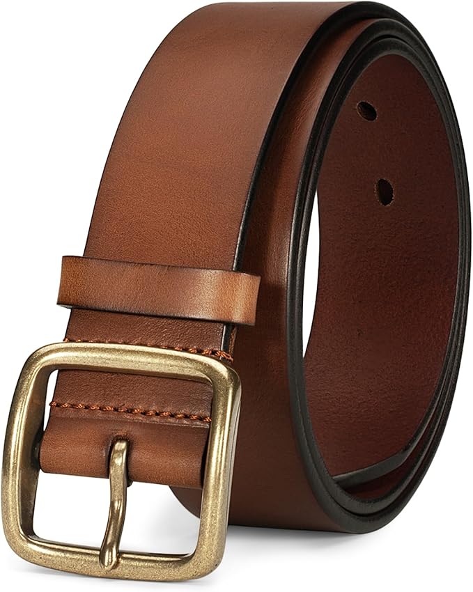 Thicken Full Grain Leather Mens Belt Heavy Duty Mens Work Belt Mens Belt High Hardness Buckle Packed In Gift Box
