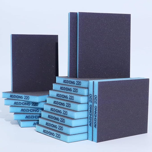 18pcs Sanding Sponge 220 grit Soft Sanding Block Washable and Reusable, Double-Sided Sponge Sanding Blocks Wet Dry Sandpaper Pad for Wood Metal FurniturePaint