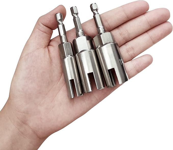 3 Pack (10mm,13mm,16mm) 1/4 Inch Hex Shank Nut Driver, Power Wing Nut Driver Set Bit Socket Wrenches Tools Set Slot Wing Nuts Drills Bits for Panel Nuts Screws Eye C Hook Bolt