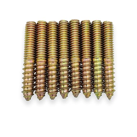 12 Pack 5/16-18x2 Inch Hanger Bolts 5/16-18'' Double Headed 5/16 Wood Dowel Screw Self-Tapping for Furniture Screws Threaded Rods Bolt 50mm Length, (YLK2022060703)