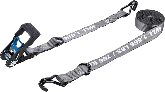 Secure Tite 1-1/2??x 20??Tie Down Ratchet Straps, Ratchet Tie Down Straps, Double J-Hook, 1667 lbs Working Load Limit, 5000 lbs Break Strength, 4-Pack