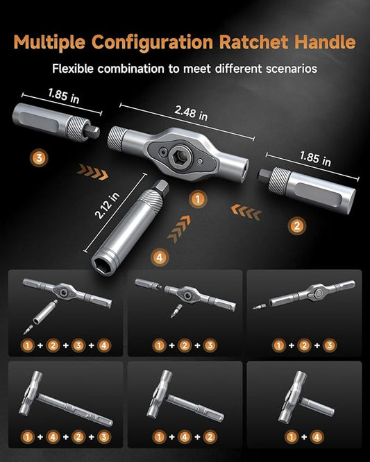 24 in 1 Magnetic Screwdriver Set, DIY ratchet screwdriver set,Multi-Bit Magnetic Ratcheting Screwdriver Set with Storage Case,Portable Compact Repair Tool Kit for Bike, Furniture,Computer,Electronic.